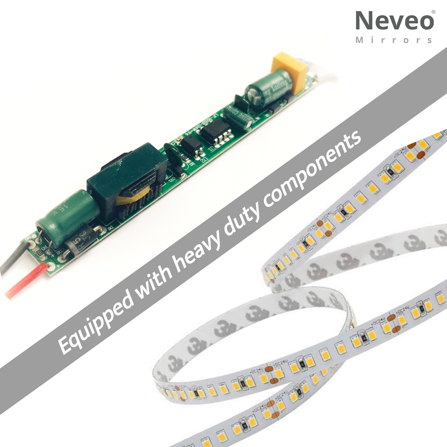 Neveo Mirrors® Round 3in1 led Light Mirror with Touch Sensor on/Off and Brightness R-1