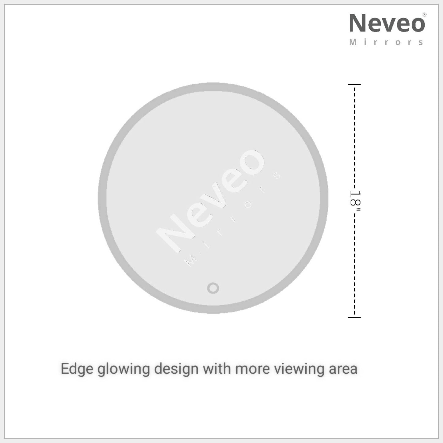 Neveo Mirrors® Round 3in1 led Light Mirror with Touch Sensor on/Off and Brightness R-1