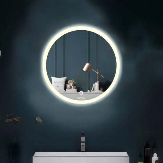 Neveo Mirrors® Round 3in1 led Light Mirror with Touch Sensor on/Off and Brightness R-1