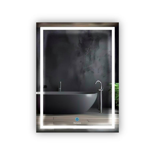 Neveo led mirror 3in1  24"-18" for bathroom vanity wash basin Rect-1