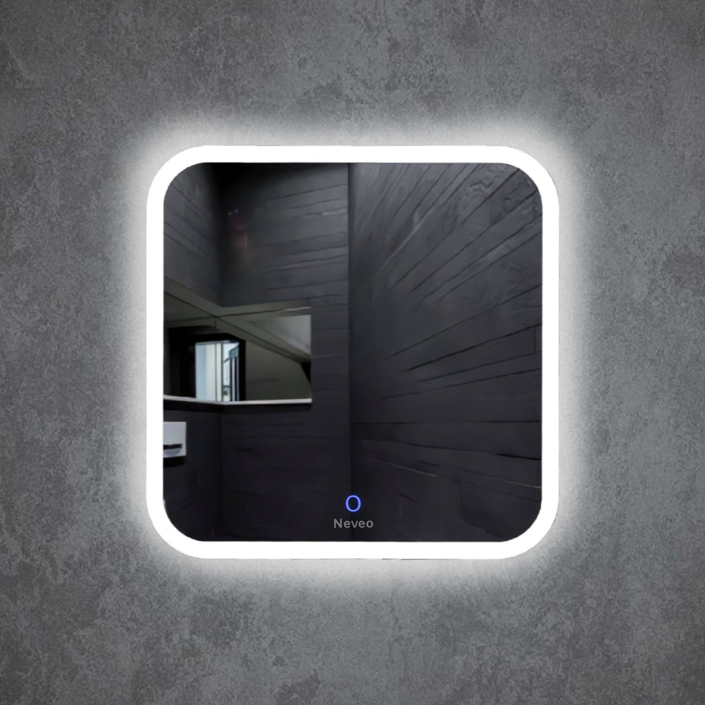 Neveo Mirrors Round 3in1 led Light Mirror with Touch Sensor on/Off and Brightness Controls for Bathroom washbasin Vanity Hallway Bedroom Kitchen (S1)