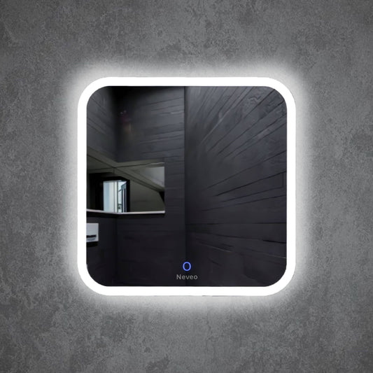 Neveo Mirrors Round 3in1 led Light Mirror with Touch Sensor on/Off and Brightness Controls for Bathroom washbasin Vanity Hallway Bedroom Kitchen (S1)