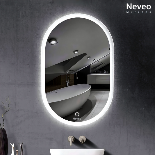 NeveoMirrors® 17"/24" led Mirror Touch Sensor Mirror for self makup and Grooming Bathroom wash Basin Vanity Lighted Mirror Backlit (1, C-1)